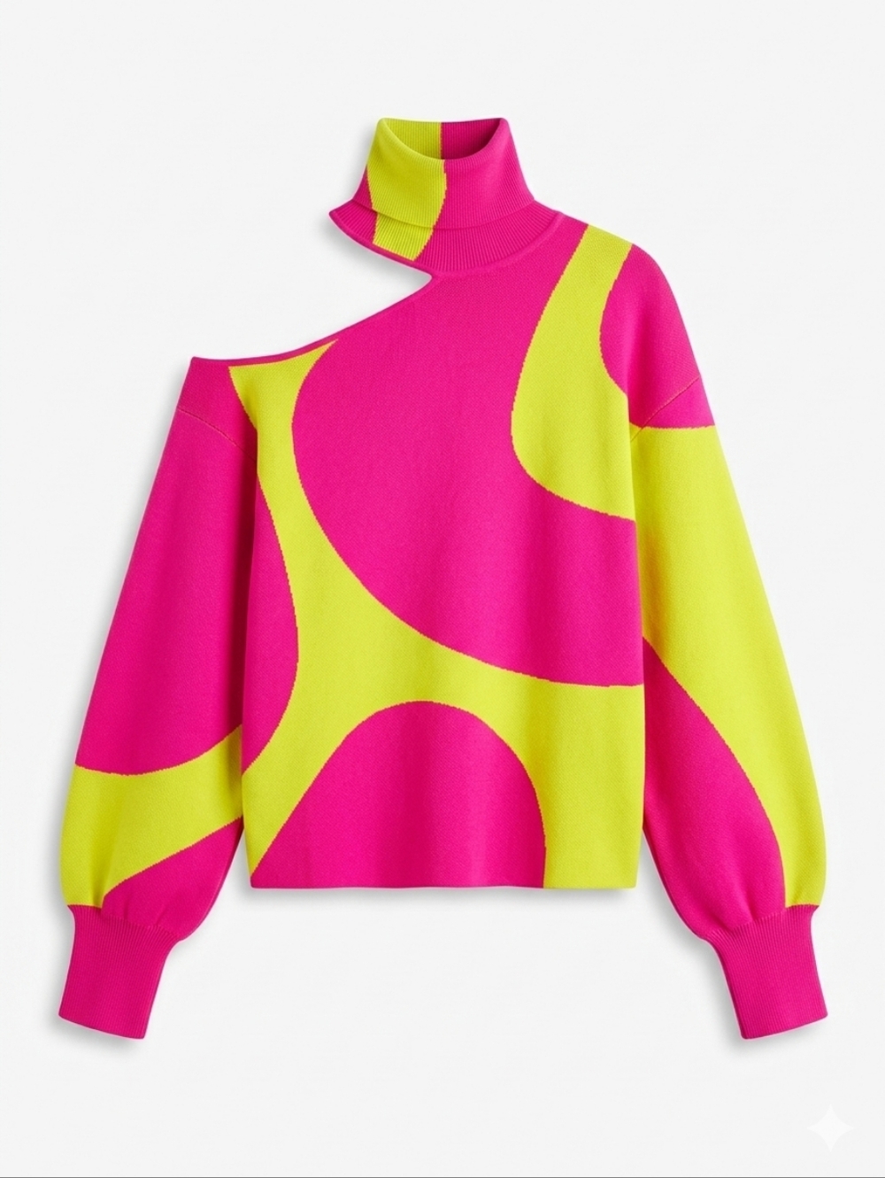 💋CUT OUT SHOULDER TOP -NEON PINK and YELLOW!!! - Picture 3 of 11